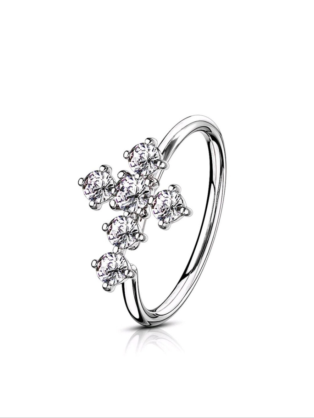 Cross Nose Ring Hoop